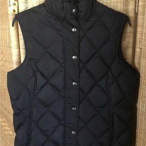 Lands End Black quilted Vest 10-12